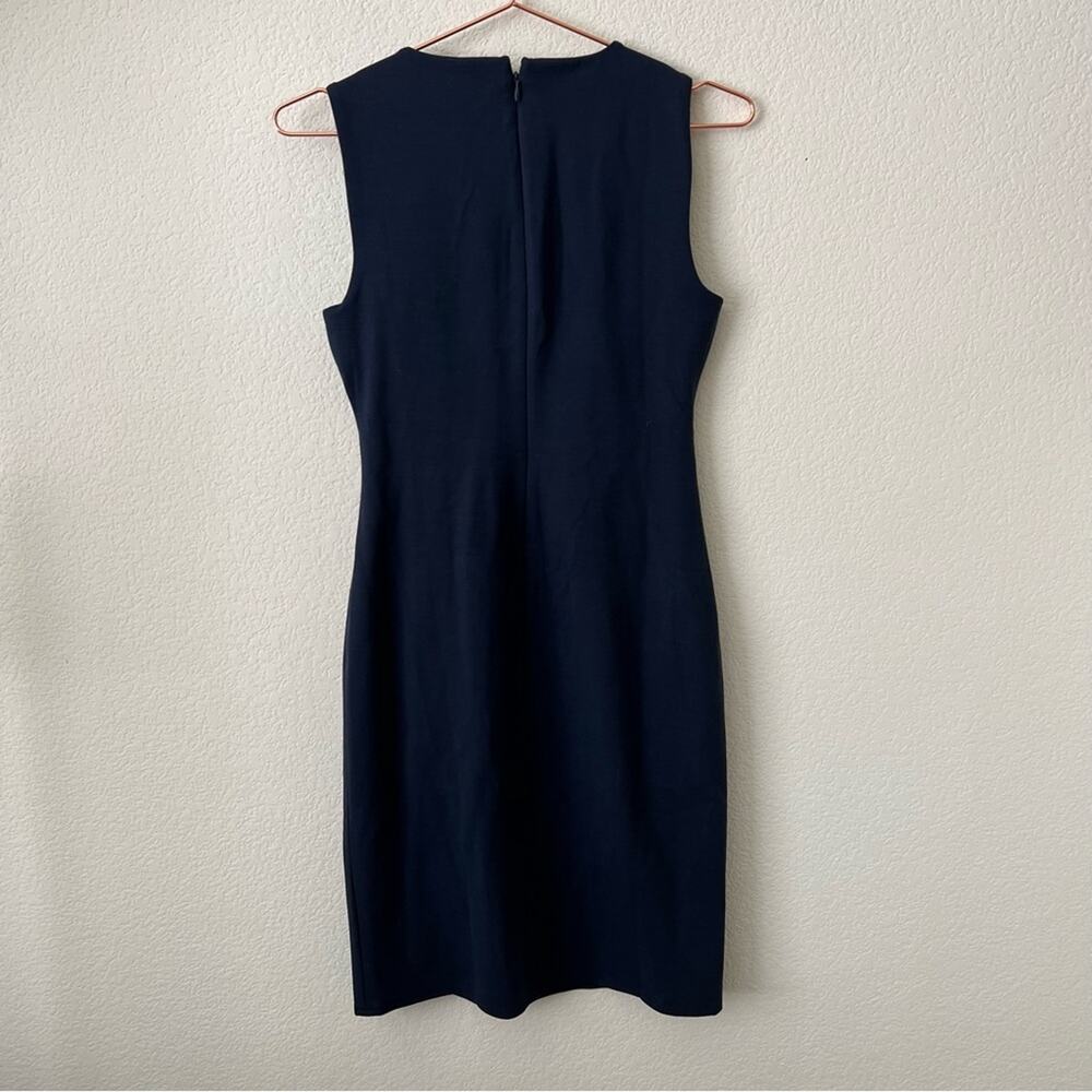 Banana Republic Neck Bow Ponte Sheath Dress Navy Blue - Picture 4 of 9